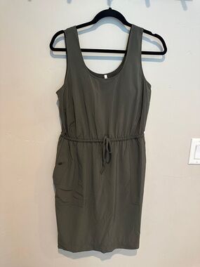 Soma Olive Green Drawstring Tank Dress
